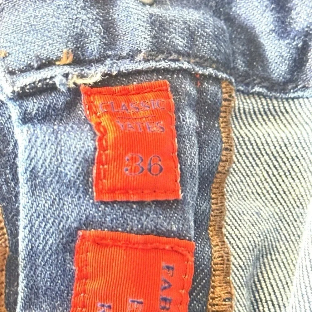 Robert Graham Mens Jeans 36x30 Straight Leg Dark Wash Blue